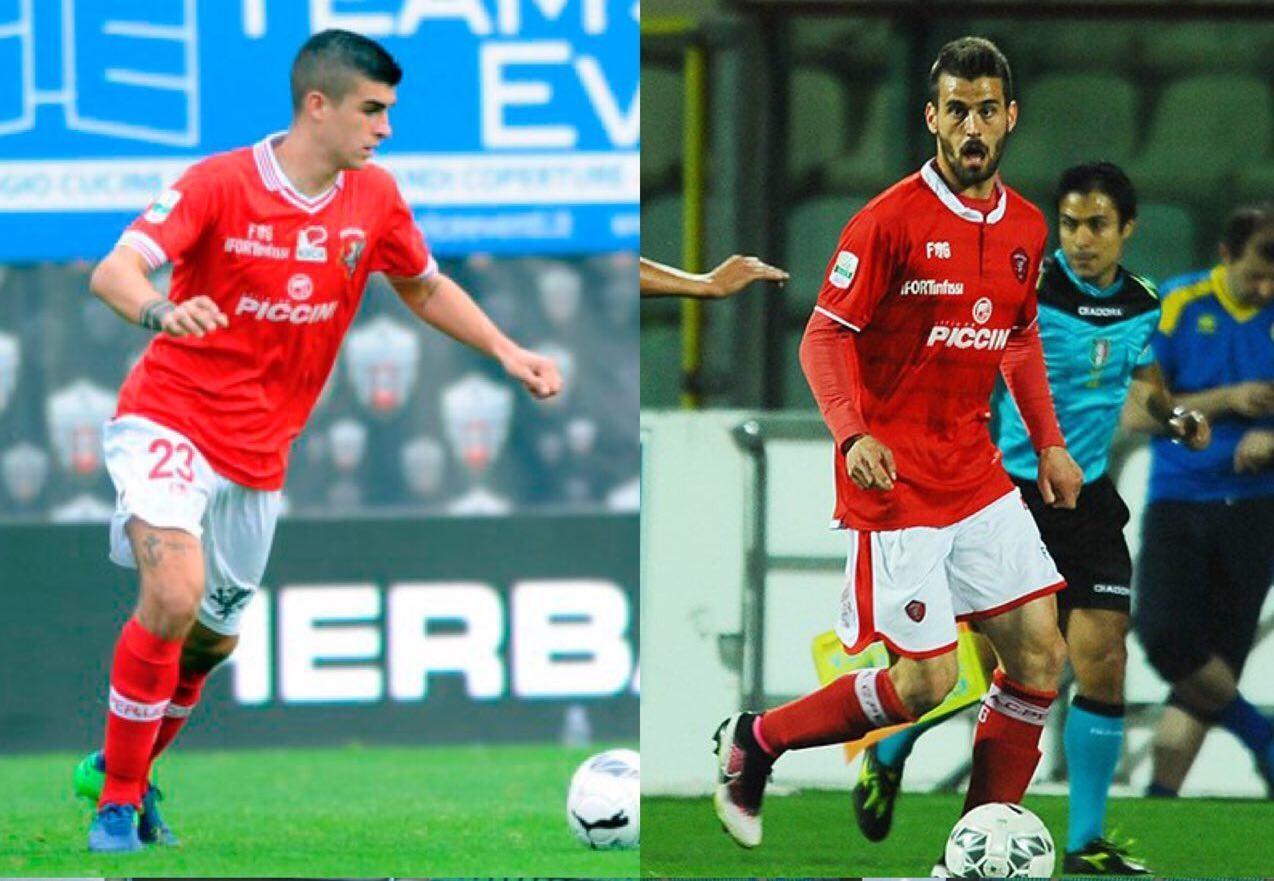 Gianluca Mancini e Leonardo Spinazzola con la maglia del Perugia