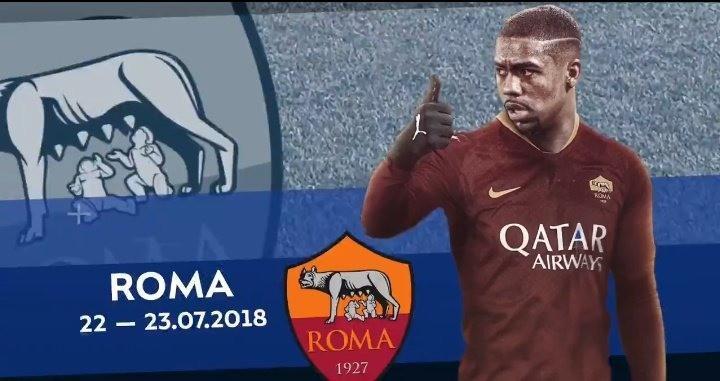 Il frame del videoin cui Malcom veste la maglia giallorossa