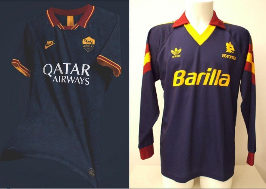 La possibile terza maglia della prossima stagione della Roma ispirata a quella degli anni 90'