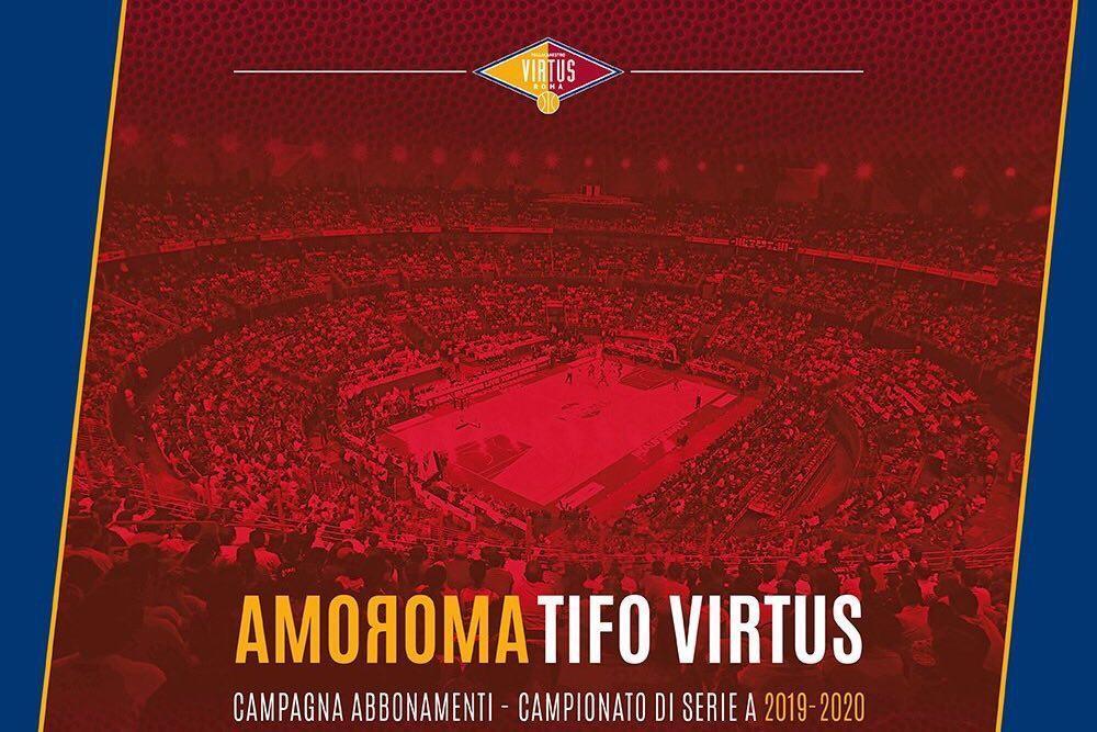 La foto con cui la Virtus Roma ha lanciato la campagna abbonamenti per la stagione 2019/2020