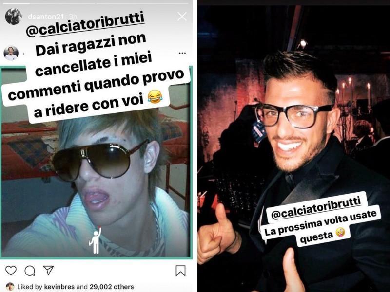 Le risposte di Davide Santon al post di Calciatori Brutti