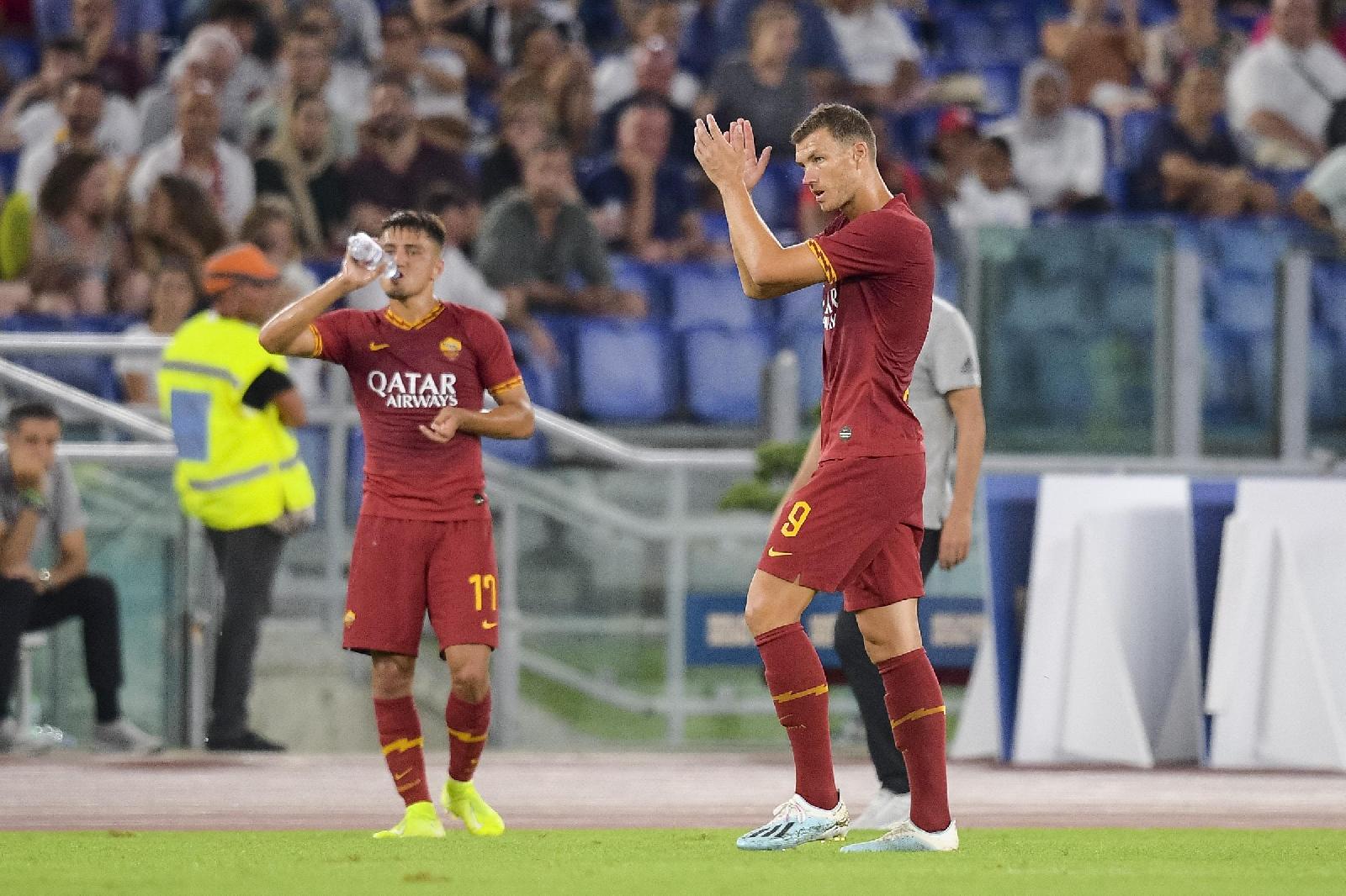 Edin Dzeko contro il Real, di LaPresse