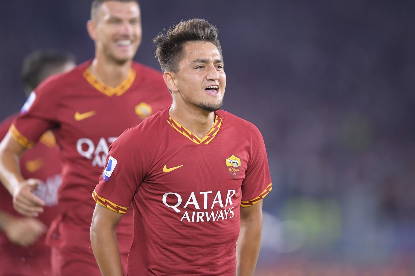 Cengiz Ünder esulta dopo il gol contro il Genoa, di LaPresse