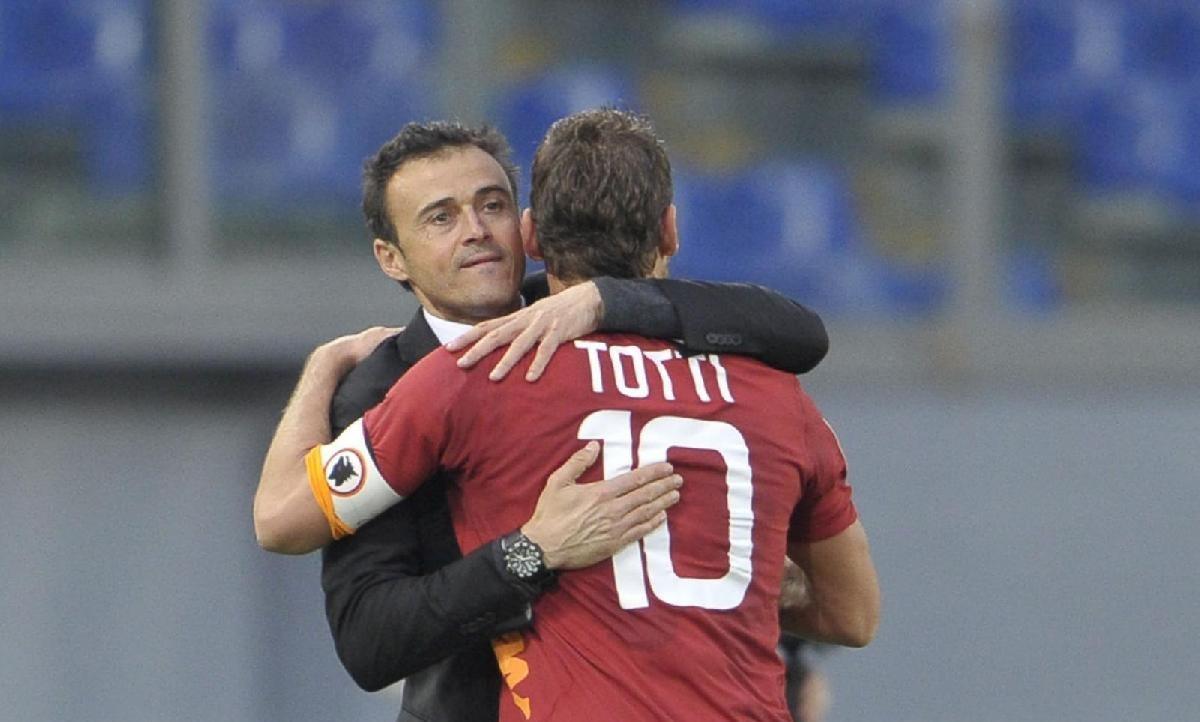 Francesco Totti e Luis Enrique ai tempi della Roma, di LaPresse