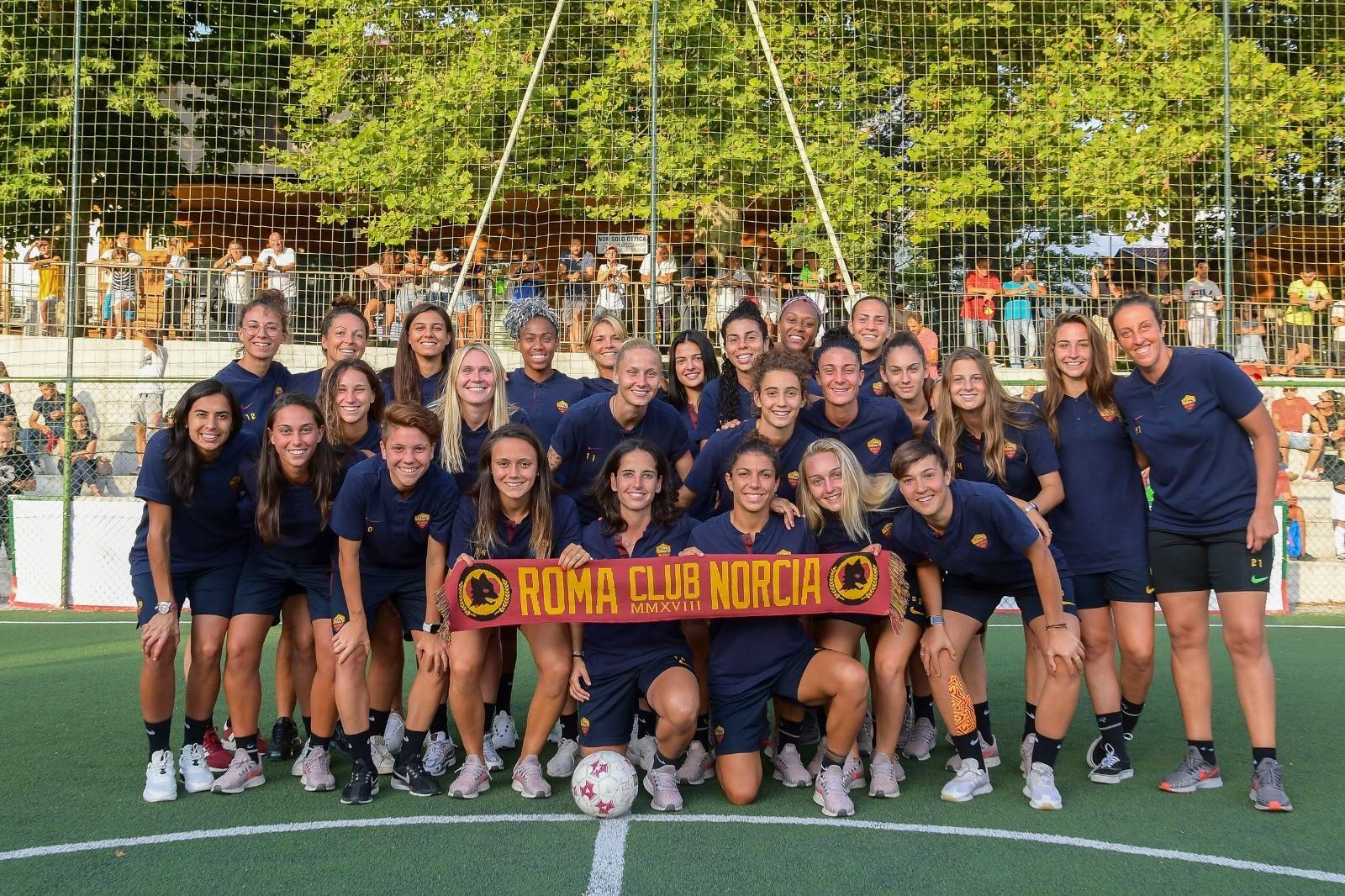 La Roma Femminile nel ritiro di Norcia di inizio agosto, di LaPresse