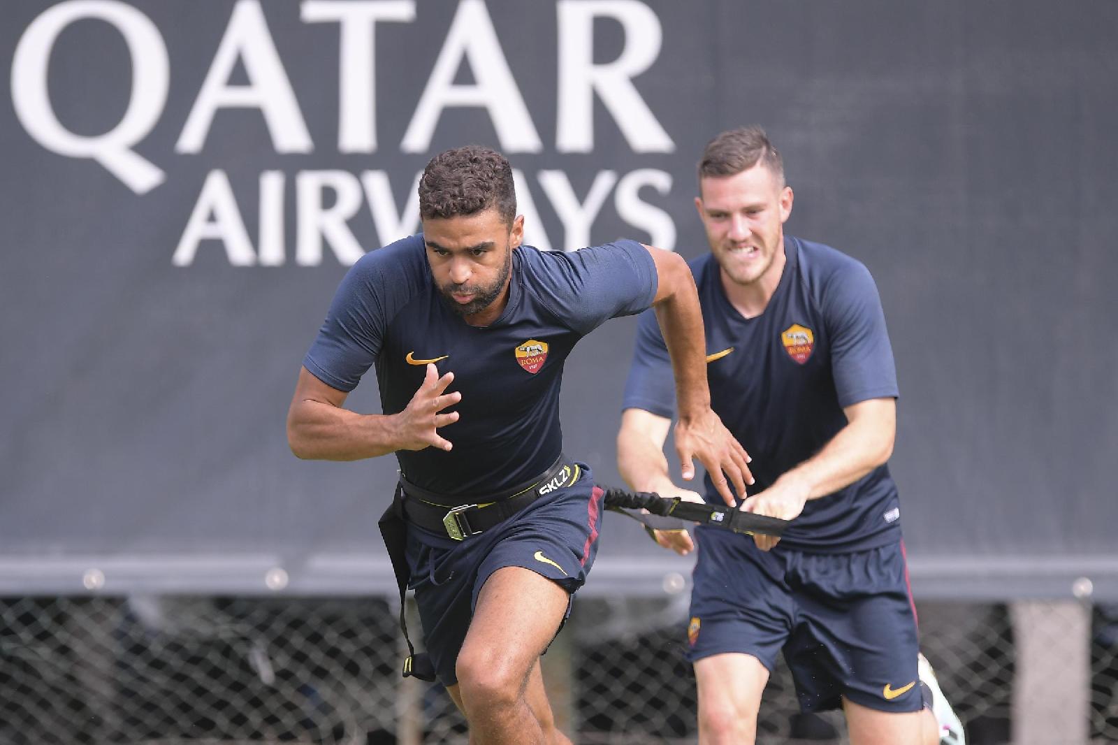 Gregoire Defrel in allenamento a Trigoria, di LaPresse