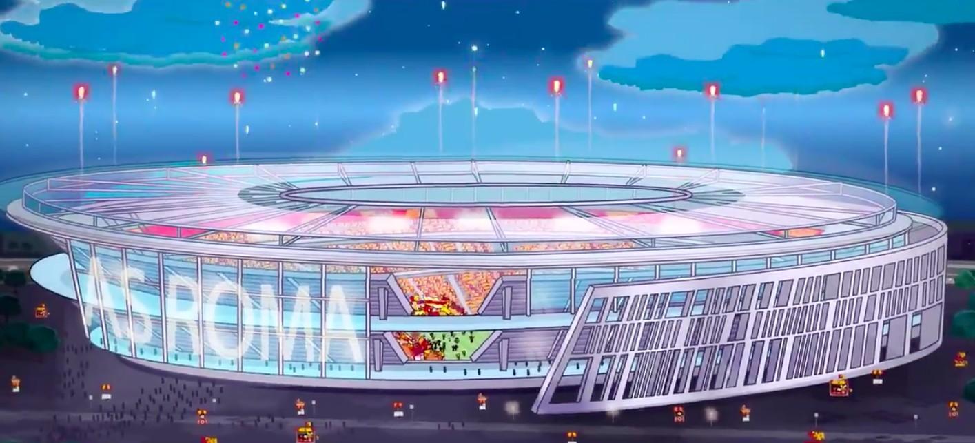 Lo stadio della Roma nel disegno di Tokidoki