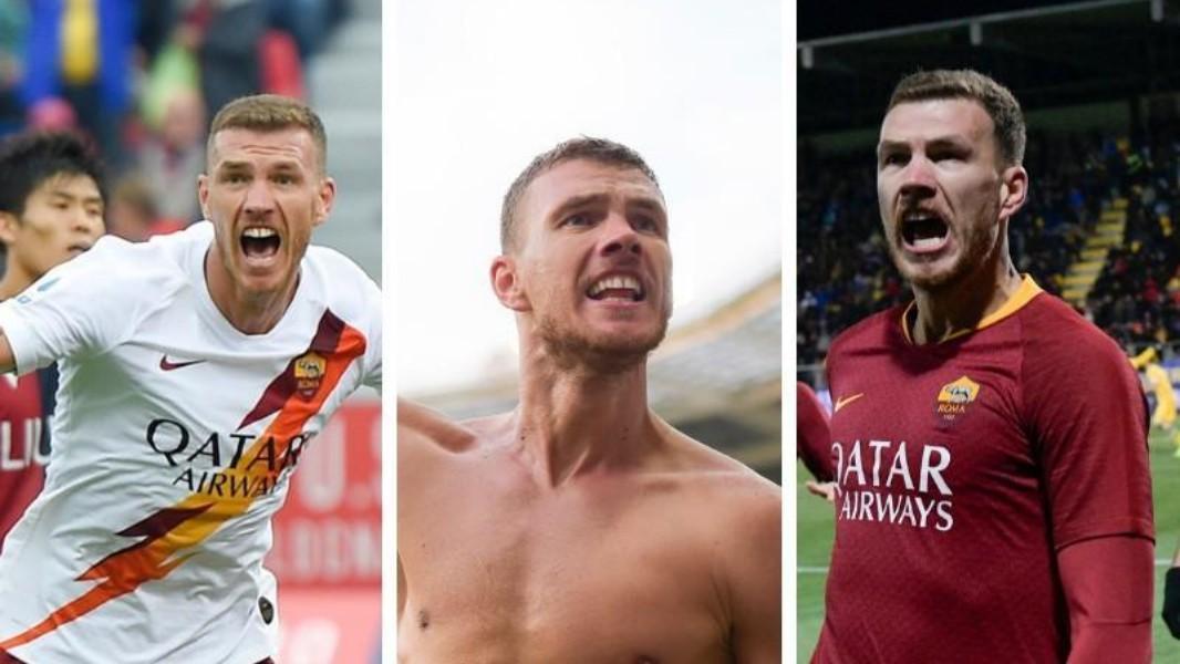 Le tre esultanze di Edin Dzeko, di LaPresse