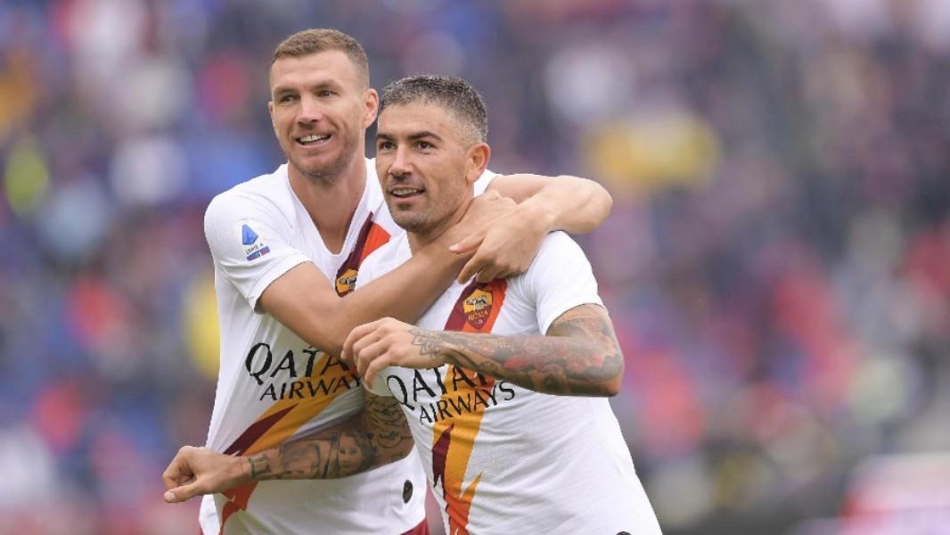 Dzeko e Kolarov durante, di LaPresse