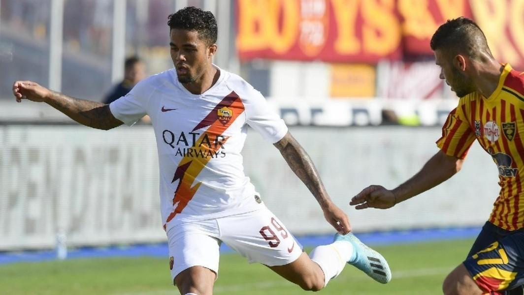 Justin Kluivert in azione contro il Lecce, di LaPresse