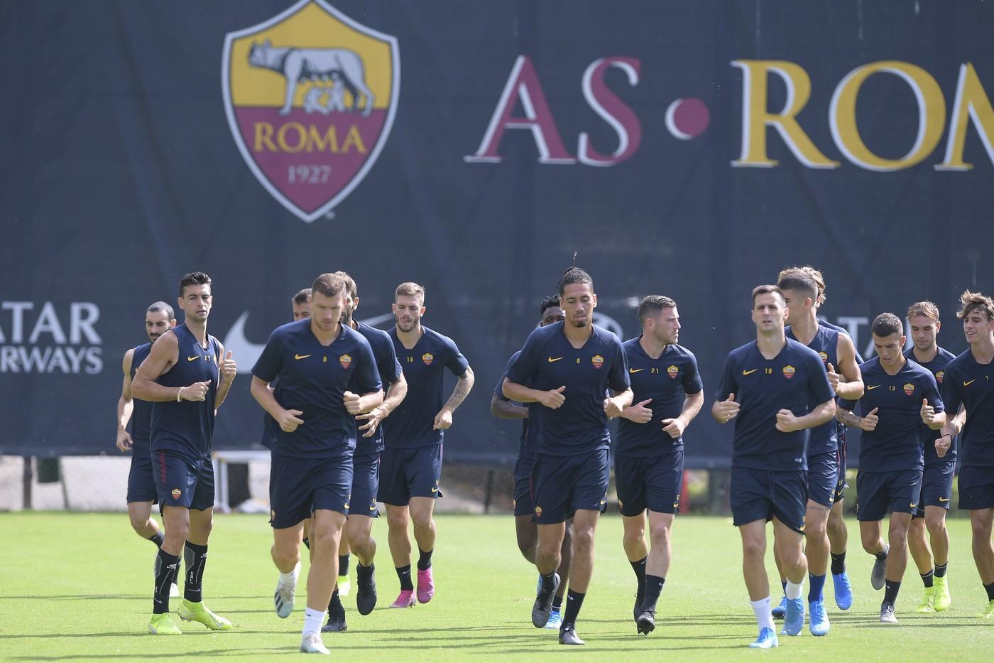 La Roma si allena a Trigoria, di LaPresse