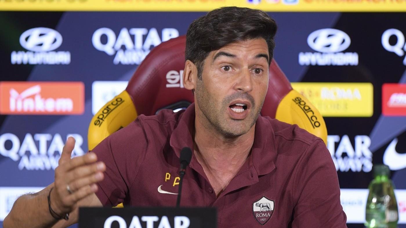 Paulo Fonseca in conferenza stampa, di LaPresse