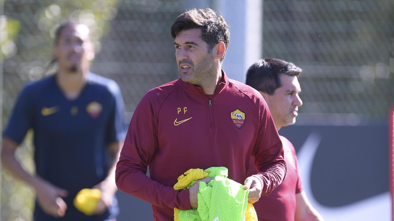 Paulo Fonseca durante l'allenamento, di LaPresse