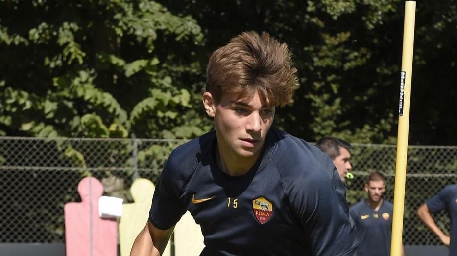 Gennaro Nigro, centrocampista della Roma Primavera classe 200o originario degli Usa, di LaPresse