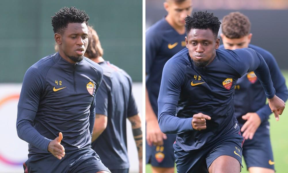 Diawara durante l\'allenamento di oggi