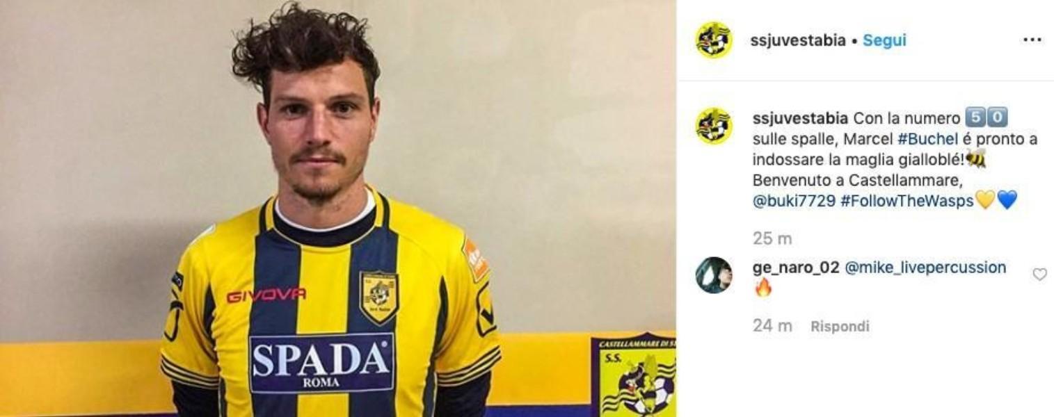 Il post della Juve Stabia con cui è stato presentato Marcel Buchel