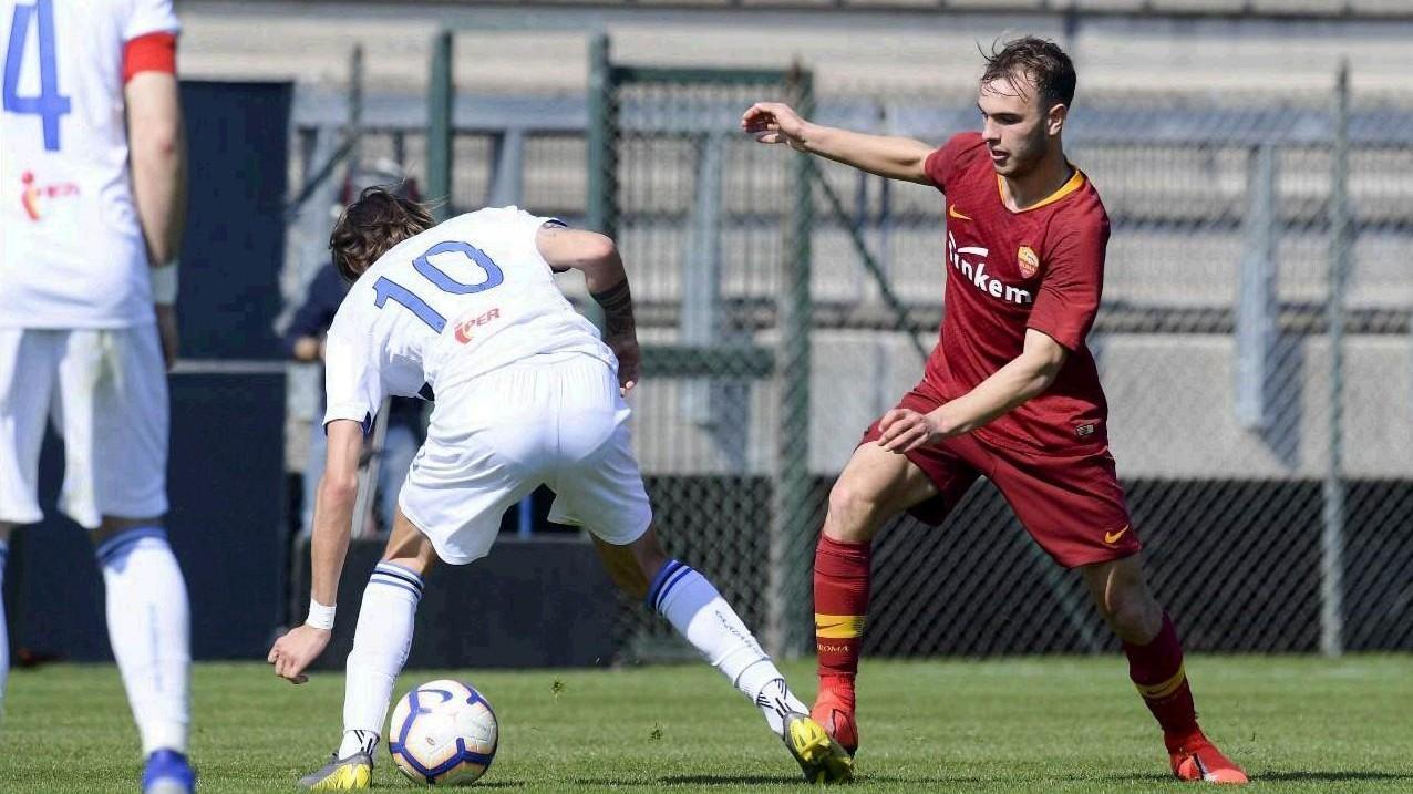 Alessio Riccardi contro Colpani, in un Roma-Atalanta del 2 marzo 2019, vinto 2-1 dai bergamaschi.