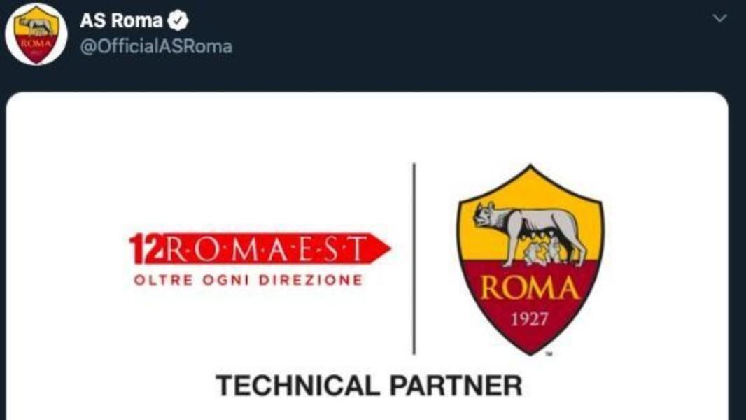 Il tweet con cui la Roma ha annunciato il rinnovo della partnership