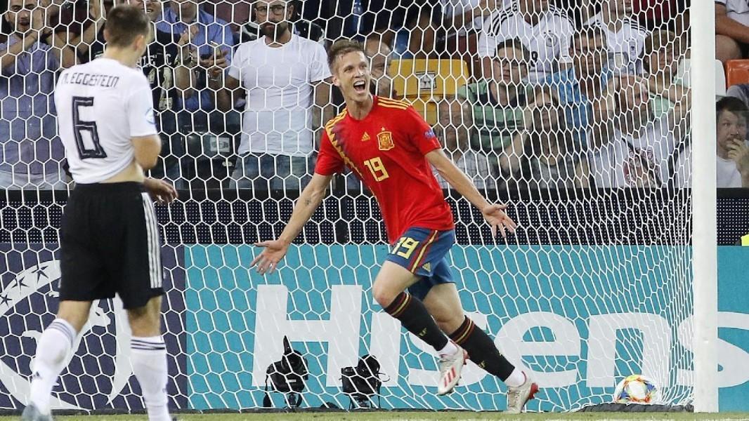 Dani Olmo con la maglia della Spagna Under 21, di LaPresse