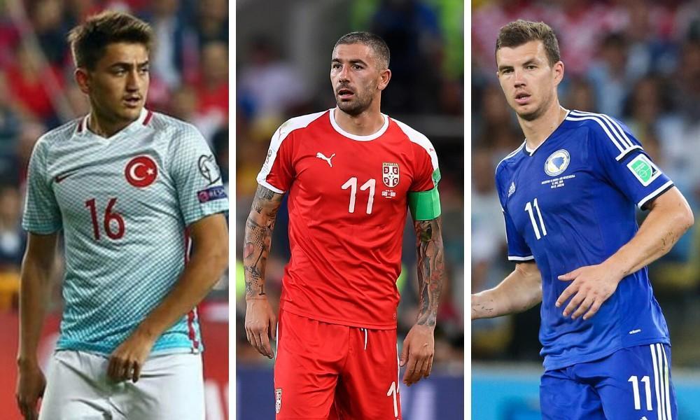 Cengiz Ünder, Aleksandar Kolarov e Edin Dzeko, di LaPresse