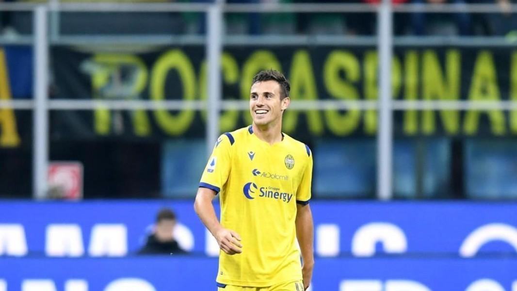 Valerio Verre, centrocampista dell'Hellas Verona cresciuto nelle giovanili della Roma, di LaPresse