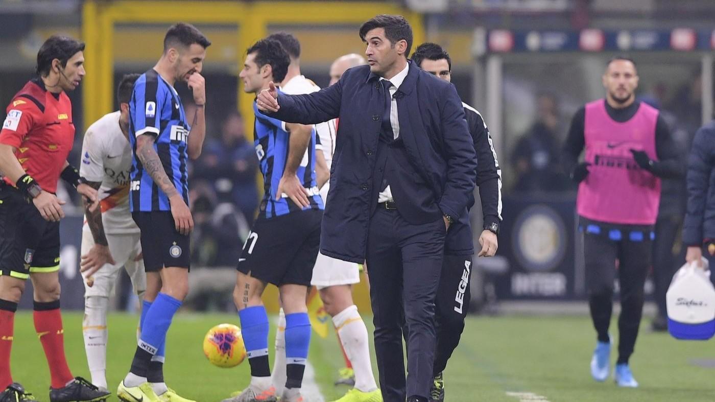 Paulo Fonseca durante la gara contro l'Inter