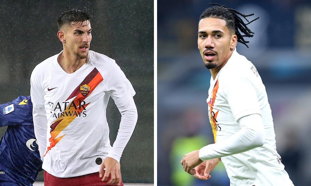 Lorenzo Pellegrini e Smalling, di LaPresse