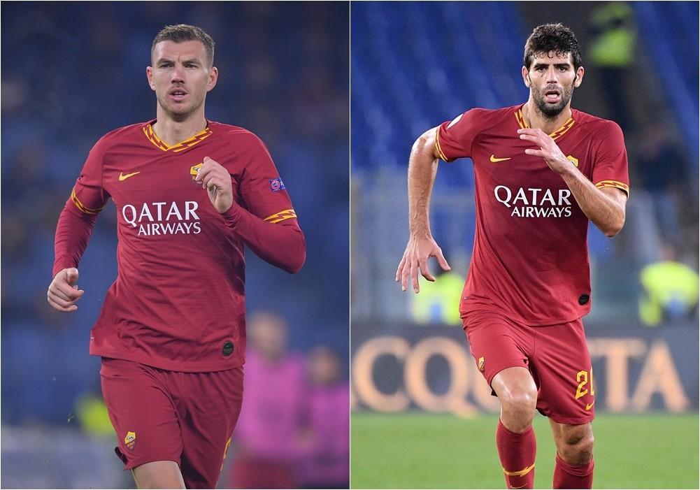 Edin Dzeko e Federico Fazio in giallorosso, di LaPresse