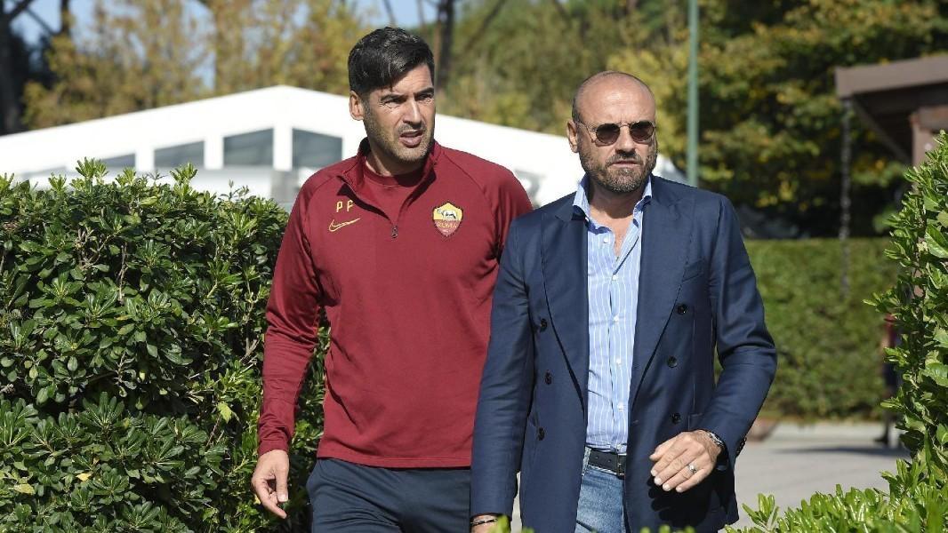 Paulo Fonseca e Gianluca Petrachi a Trigoria, di LaPresse