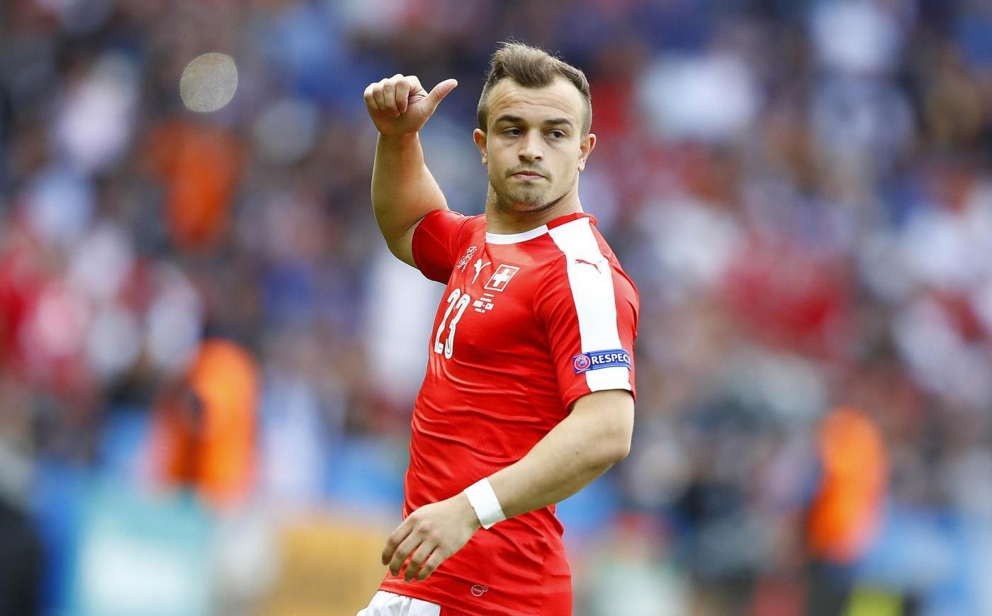 Xherdan Shaqiri con la nazionale svizzera, di LaPresse