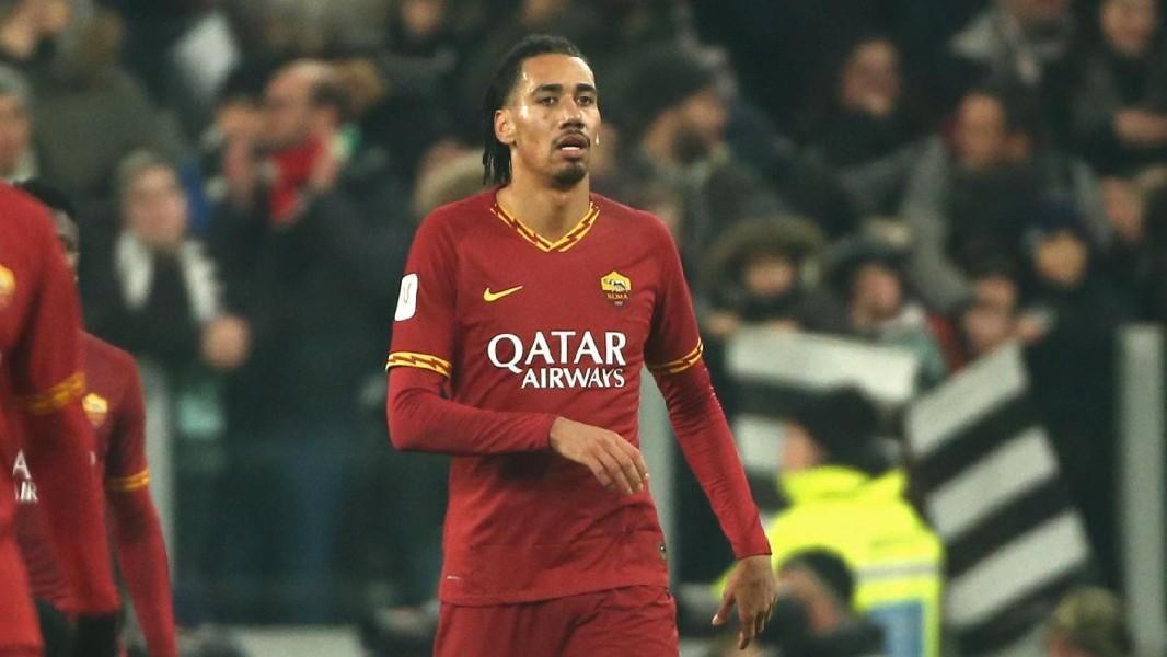 Chris Smalling durante Juventus-Roma, di Mancini