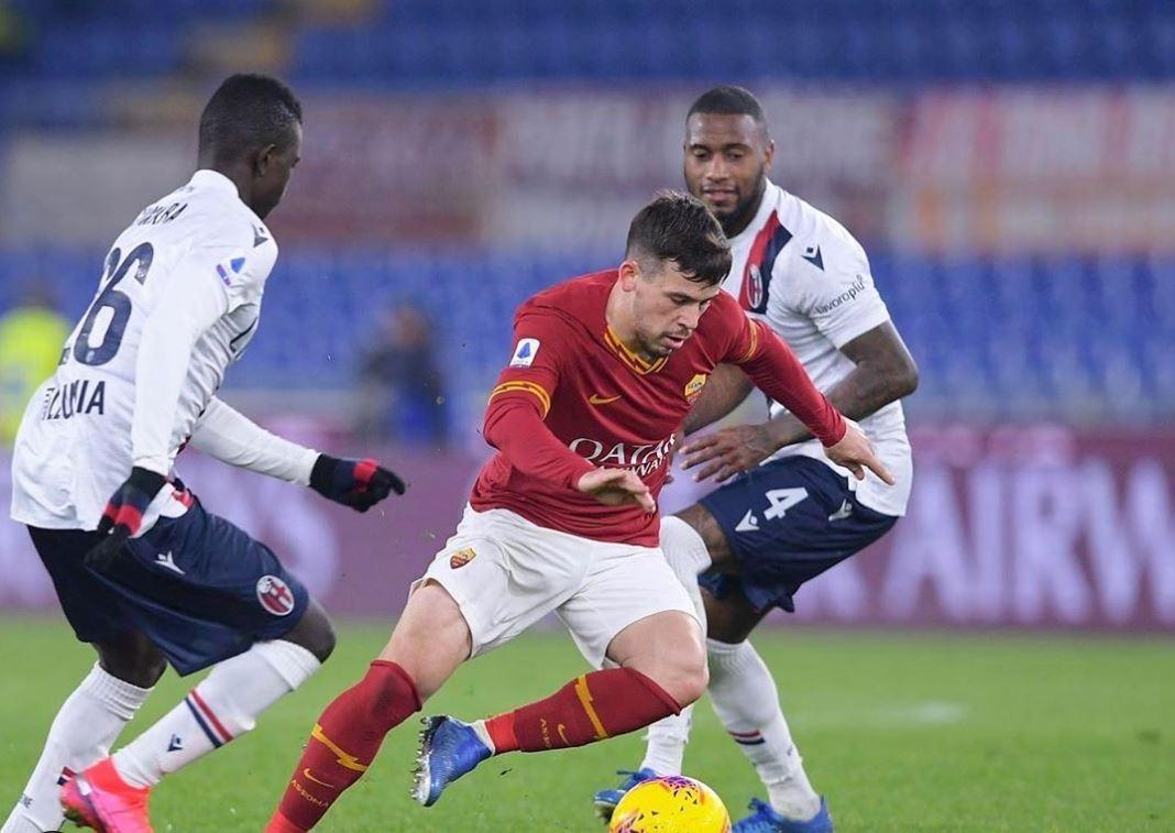 Carles Perez in azione durante Roma-Bologna