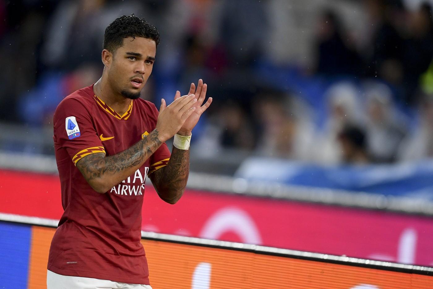 Justin Kluivert in campo all'Olimpico, di LaPresse