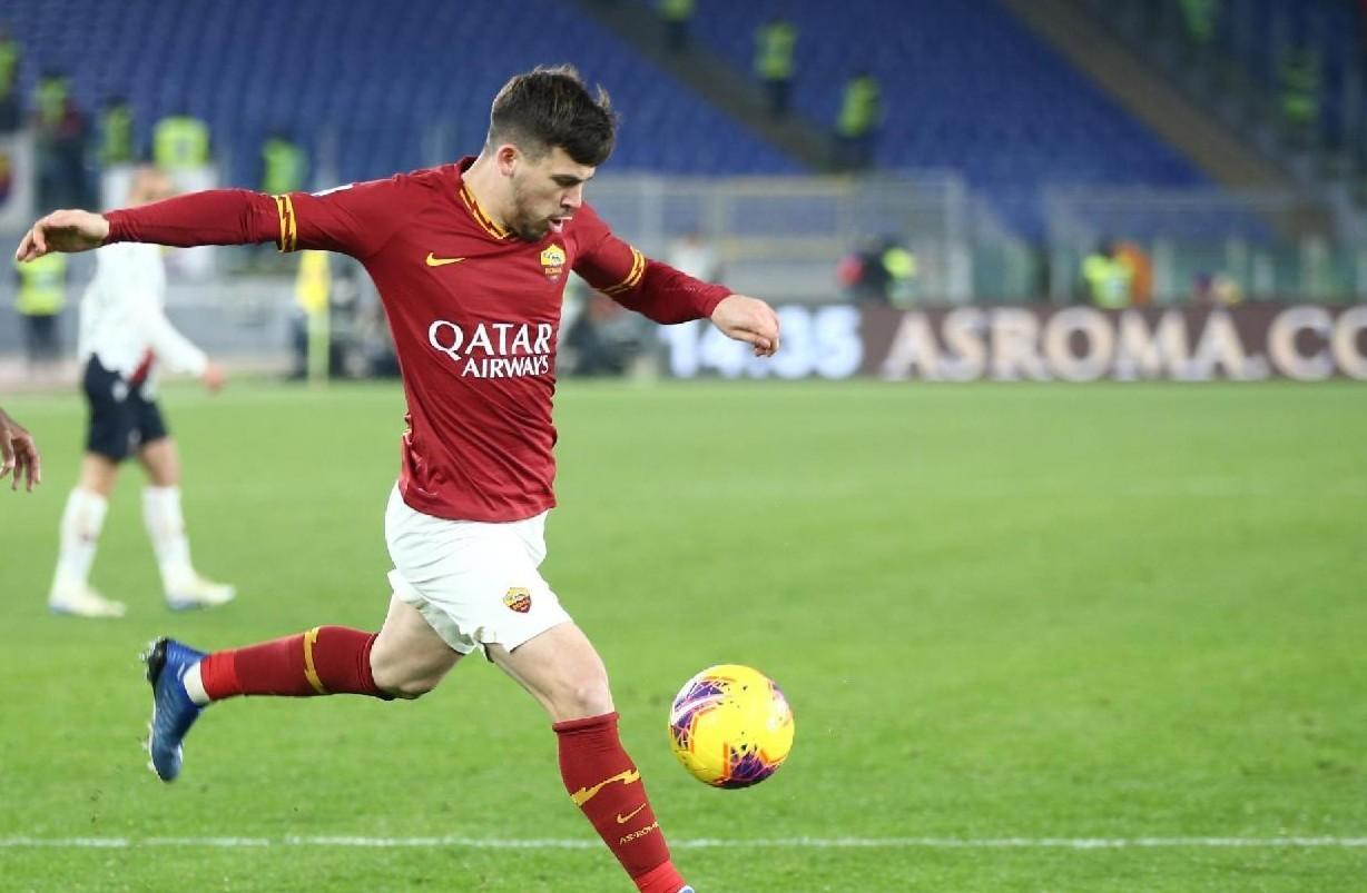 Carles Perez durante Roma-Bologna, di Mancini