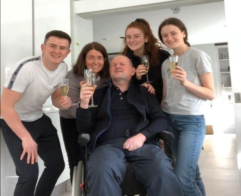 Sean Cox a casa con la sua famiglia