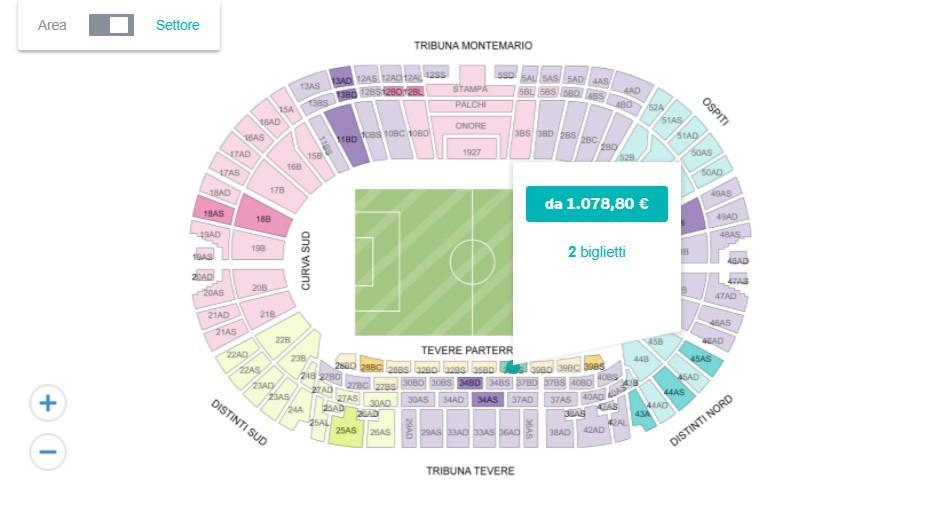 Il prezzo di alcuni biglietti per Roma-Barcellona su StubHub, MyWayTIcket, Ebay e Viagogo