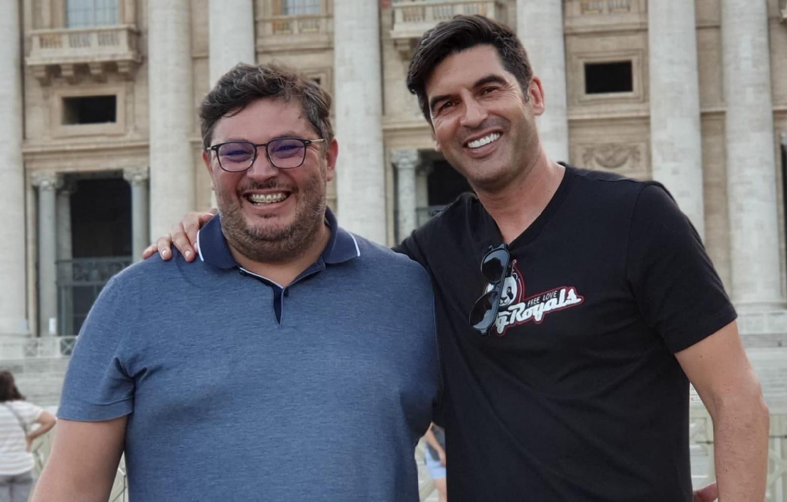 Marco Abreu con Paulo Fonseca