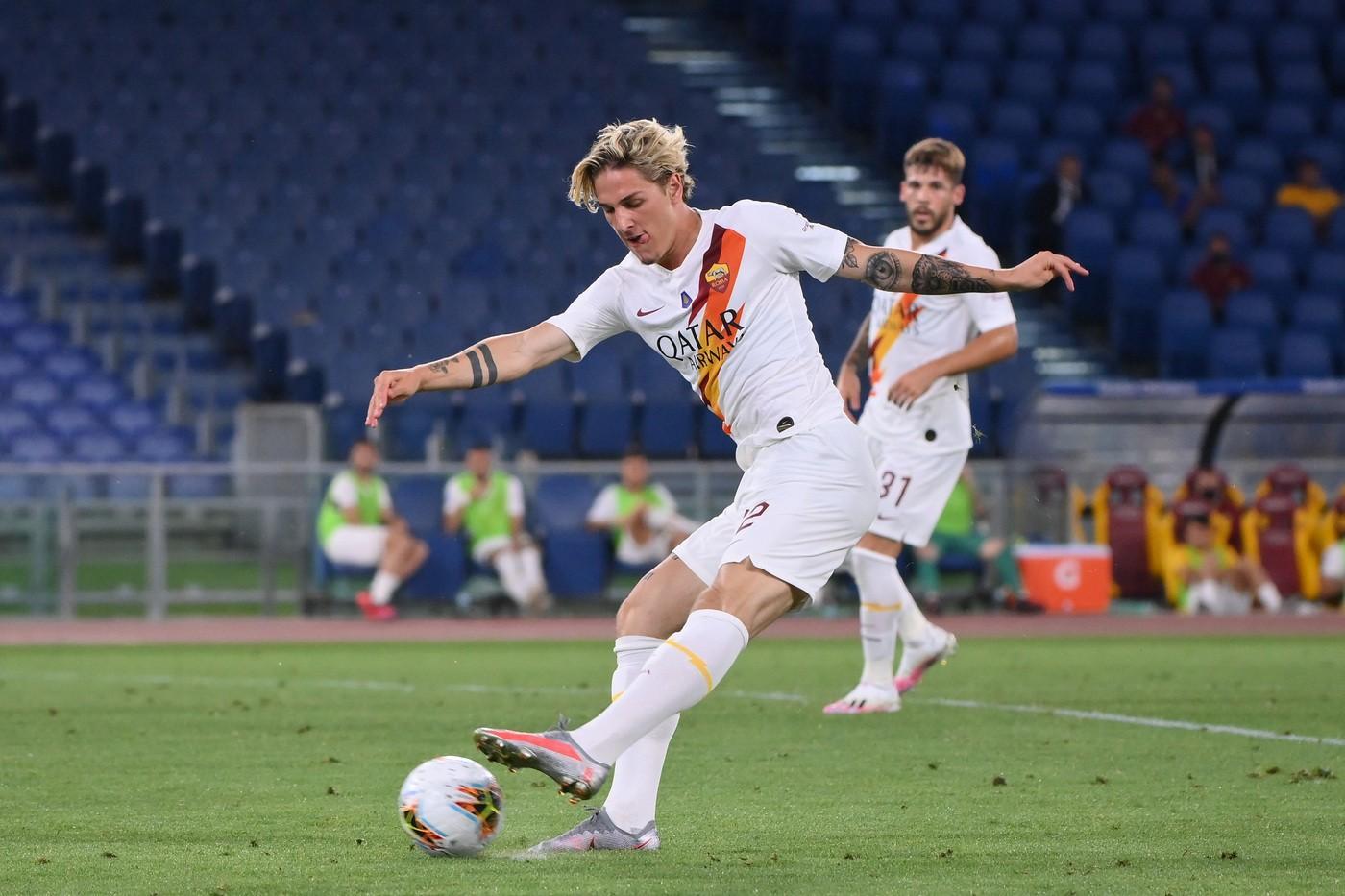 Zaniolo in campo negli ultimi minuti di partita, di LaPresse