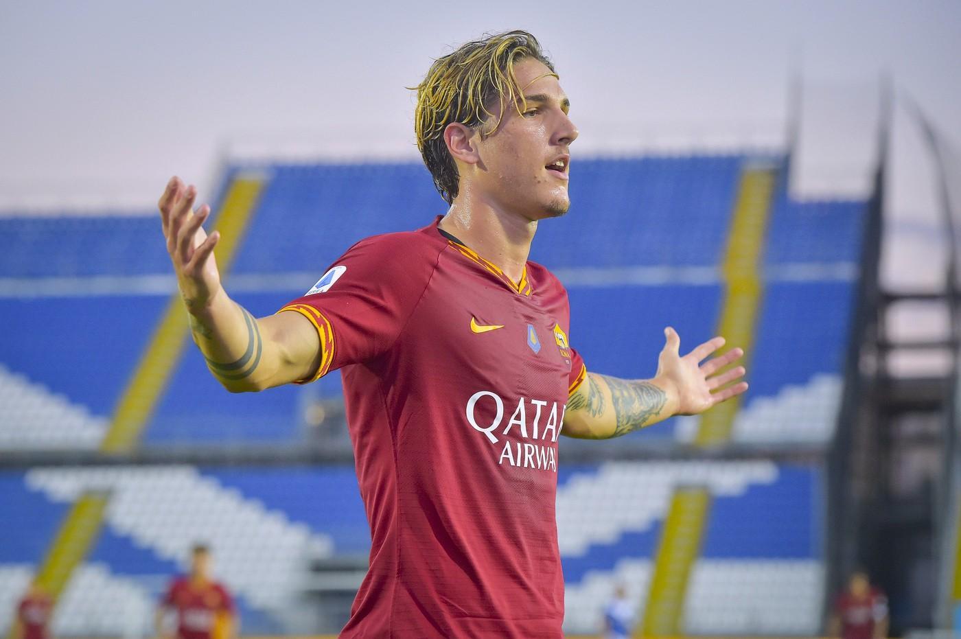 Nicolò Zaniolo esulta dopo il gol al Brescia, di LaPresse