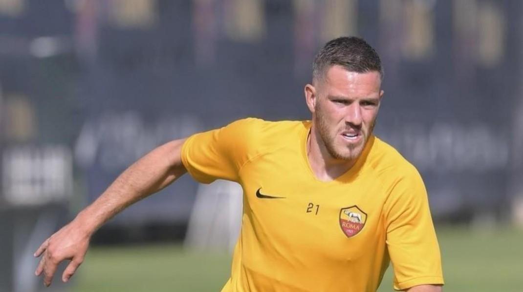 Jordan Veretout in allenamento a Trigoria, di LaPresse