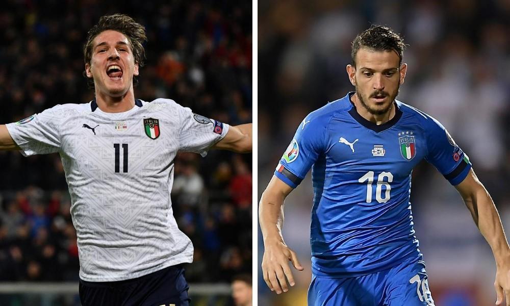 Florenzi, Zaniolo e Cristante con la maglia della Nazionale, di LaPresse