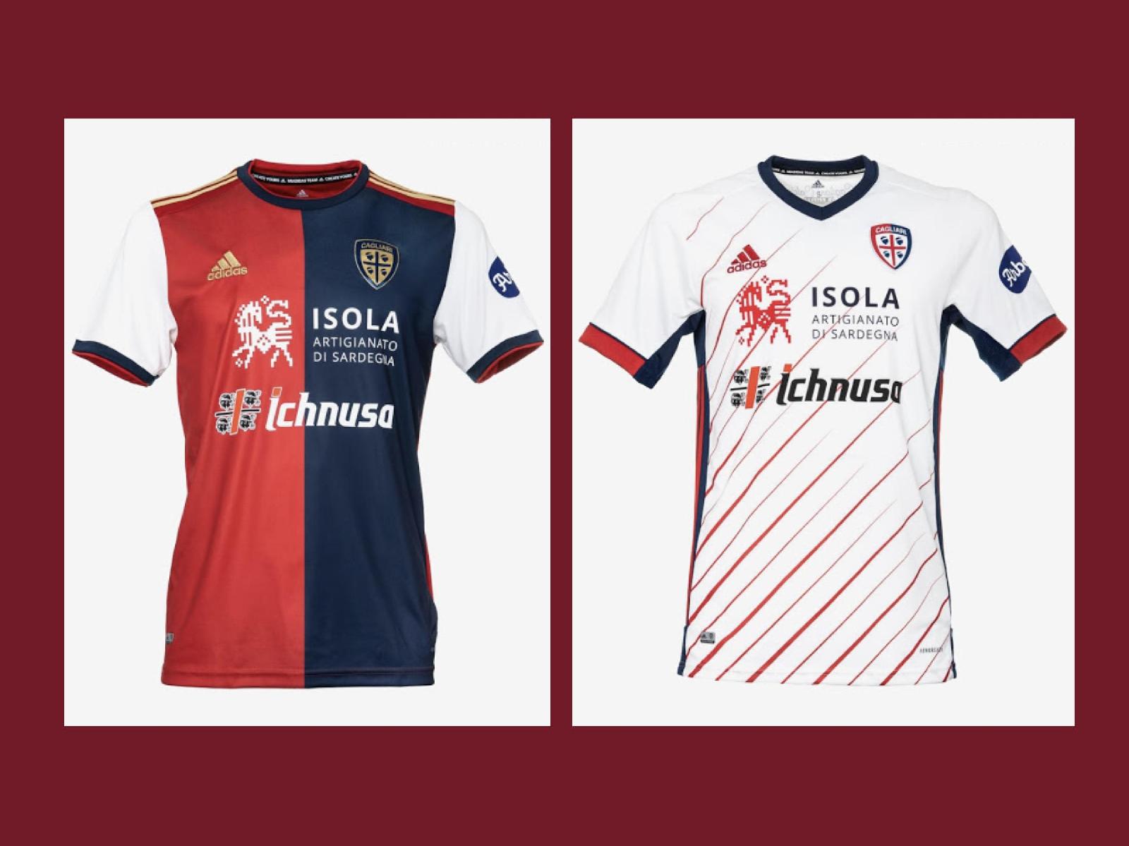 Prima e seconda maglia del Cagliari 2020-21