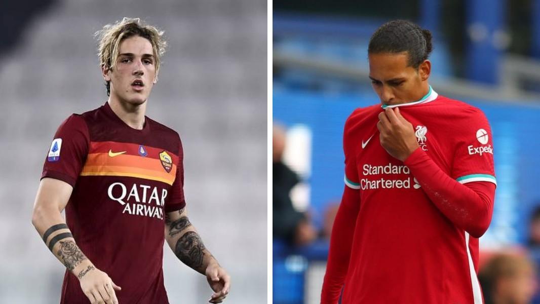 Nicolò Zaniolo e Virgil van Dijk