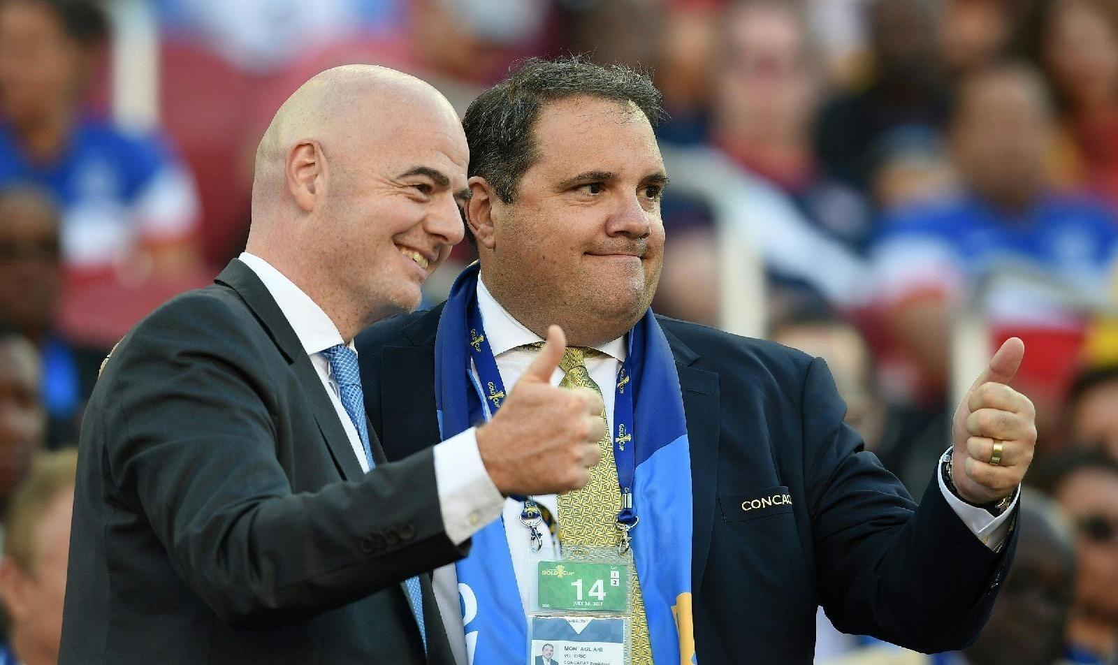 Infantino, presidente Fifa, e Montagliani, vicepresidente Fifa e presidente Concacaf