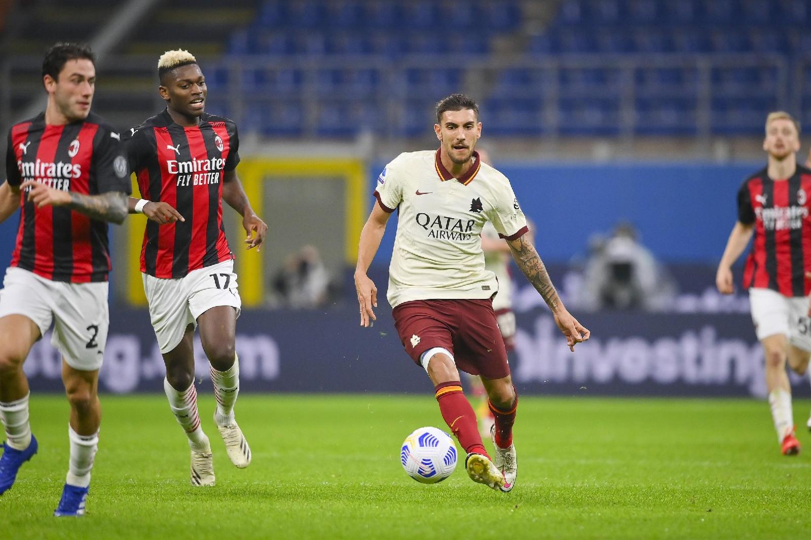 Lorenzo Pellegrini durante il match, di LaPresse