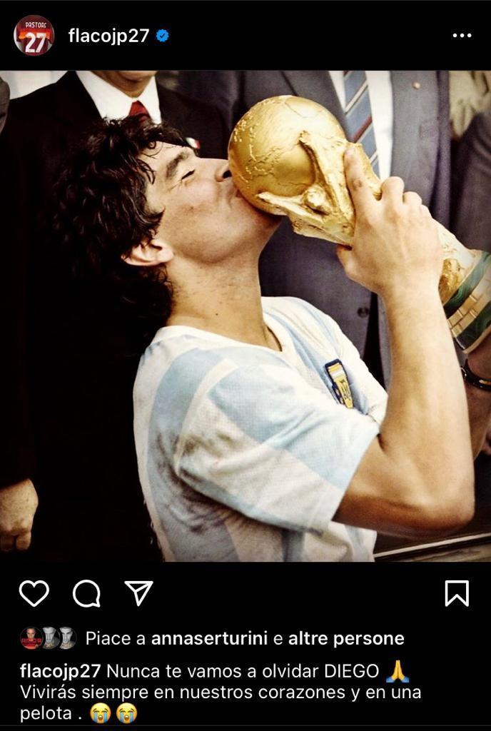 Il saluto di Pastore su Instagram