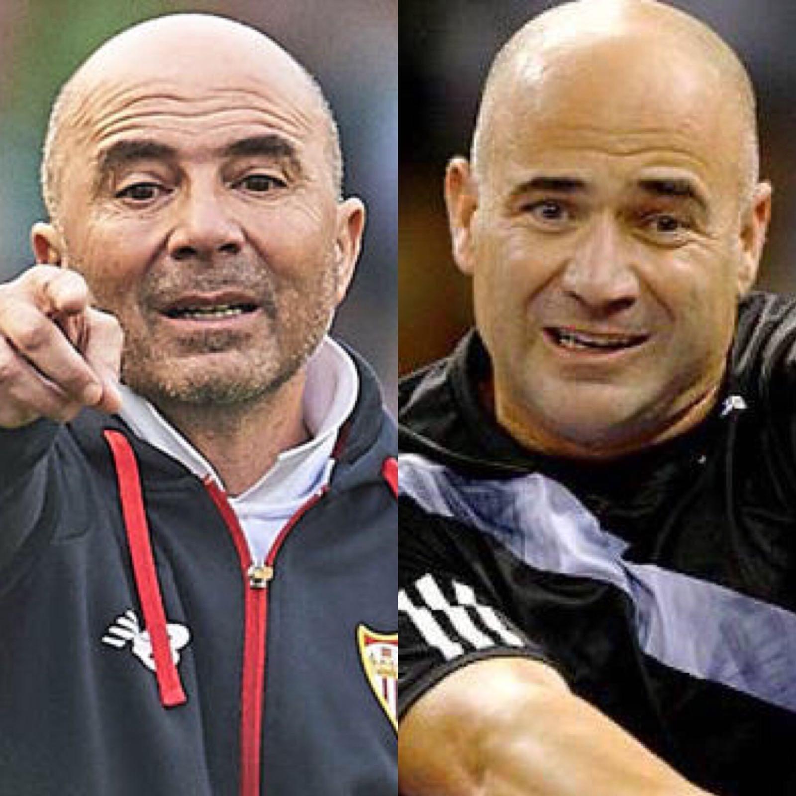 L\'allenatore dell\'Argentina, Jorge Sampaoli, è il sosia del campione americano di tennis, Andre Agassi