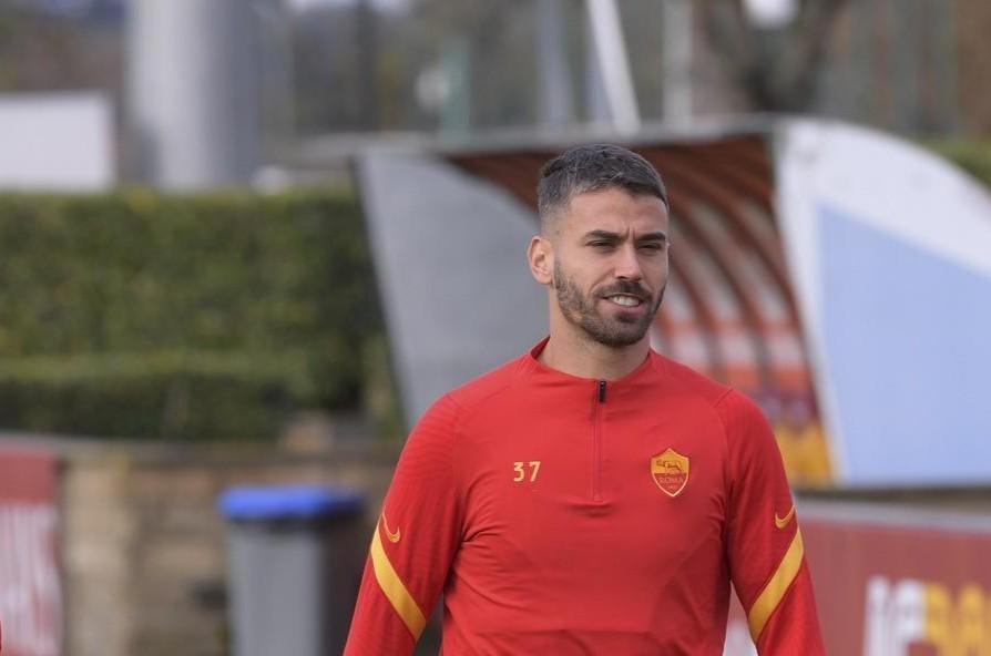 Leonardo Spinazzola a Trigoria, di LaPresse