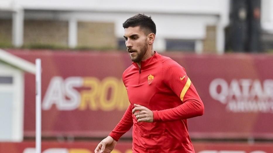 Lorenzo Pellegrini si allena a Trigoria, di LaPresse