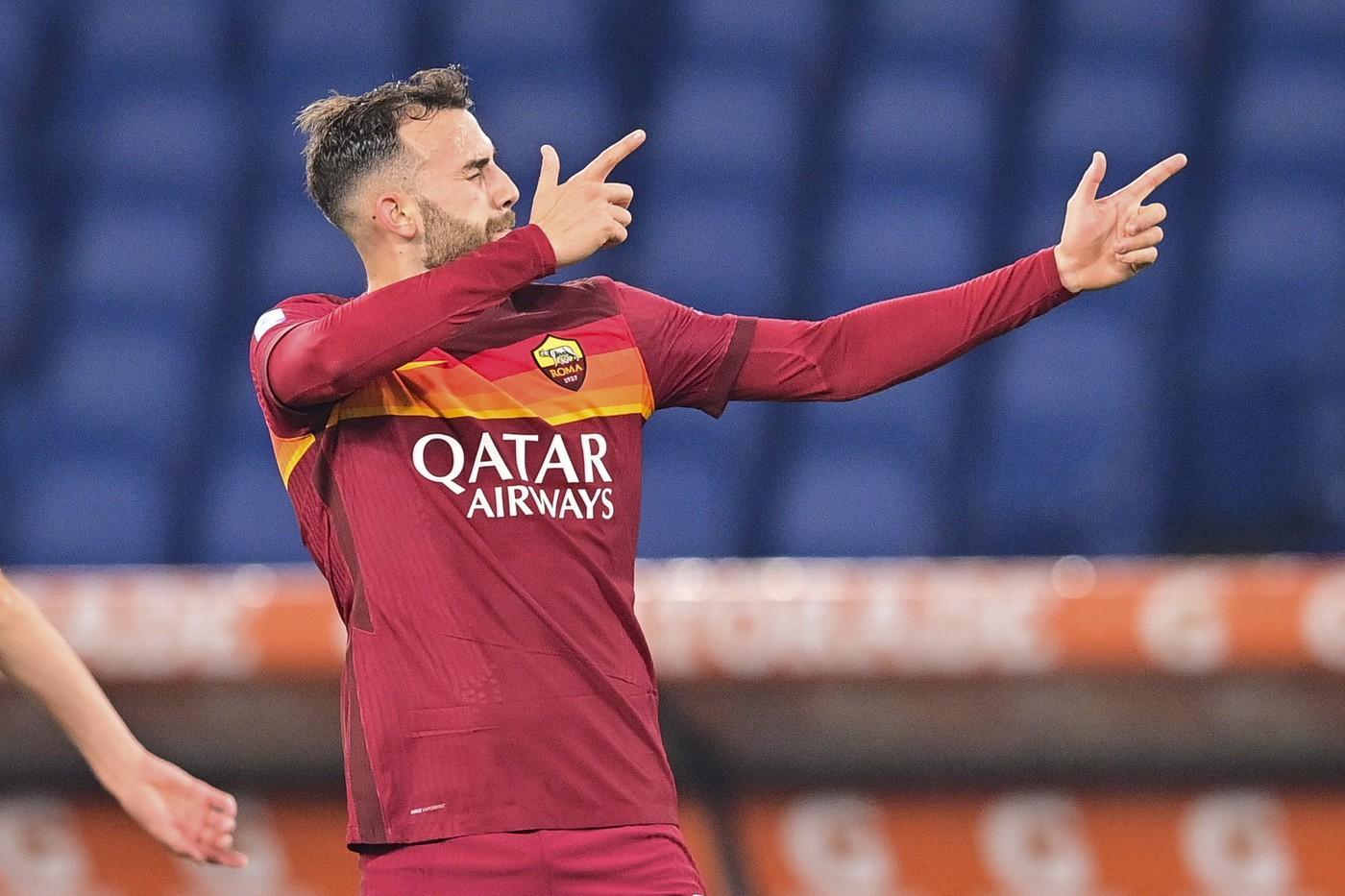 Borja Mayoral esulta dopo il terzo gol contro il Verona, di LaPresse
